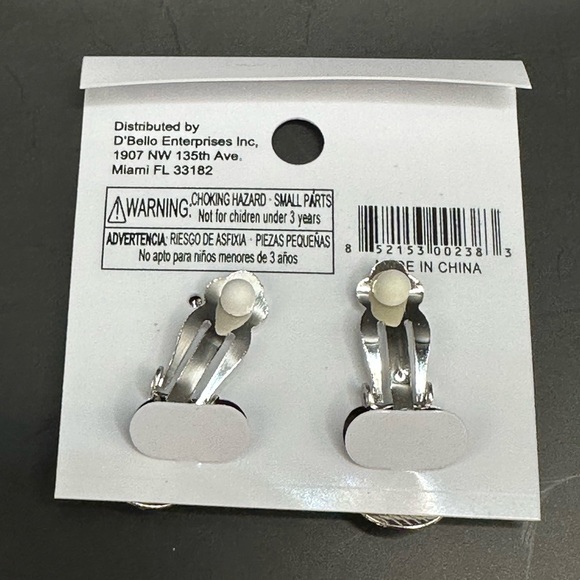 NEW!! D’Bello Infinity Rhinestone Clip-On Earrings (Silver) - Picture 2 of 2